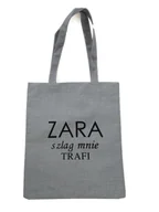 Torby i wózki na zakupy - Torba na zakupy ZARA SZLAG MNIE TRAFI z nadrukiem na zamek TA-49 szary - miniaturka - grafika 1