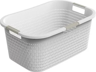 Biały plastikowy kosz na pranie 40 l Country – Rotho - Kosze na bieliznę - miniaturka - grafika 1