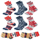 Skarpetki męskie - 6X Skarpety Męskie Wełniane Ciepłe Grube Alpaka 40-43 - Sma6-001-40-43 - miniaturka - grafika 1