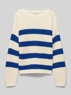 Sweter z dzianiny z prążkowanymi wykończeniami - Swetry dla dziewczynek - miniaturka - grafika 1