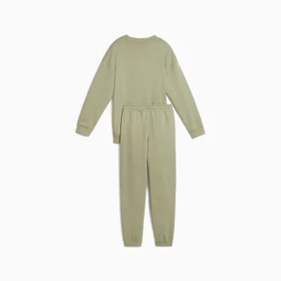 Komplet dresowy dziewczęcy Puma LOUNGWEAR OVERSIZED FL zielony 68972782 - Spodnie sportowe męskie - miniaturka - grafika 1