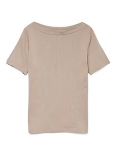 Vero Moda Koszulka w kolorze beżowym - Koszulki i topy damskie - miniaturka - grafika 1