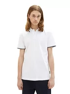 Koszulki męskie - TOM TAILOR Denim Męska koszulka polo, 20000-biała, XXL 1038464, 20000 – biały, XXL - miniaturka - grafika 1