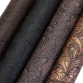 Inne - 4szt Bump Textured Faux Leather Set Swirls 20x33cm Arkusze syntetycznej skóry na kolczyki, torby, etui na telefon, piórnik, portfel, torebki, - miniaturka - grafika 1