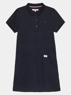 Tommy Hilfiger Sukienka codzienna KG0KG07816 Granatowy Regular Fit - Sukienki i spódniczki dla dziewczynek - miniaturka - grafika 1