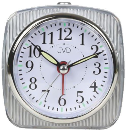 Budzik JVD SRP7503.1 7,5 cm płynący sekundnik drzemka podświetlenie .