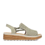 Sandały damskie - Sandały Rieker CEO-62741-52 Zielony - miniaturka - grafika 1