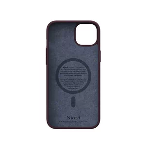 Njord byELEMENTS Salmon Leather Etui do iPhone 15 Plus z MagSafe - Bordowe - Etui i futerały do telefonów - miniaturka - grafika 3