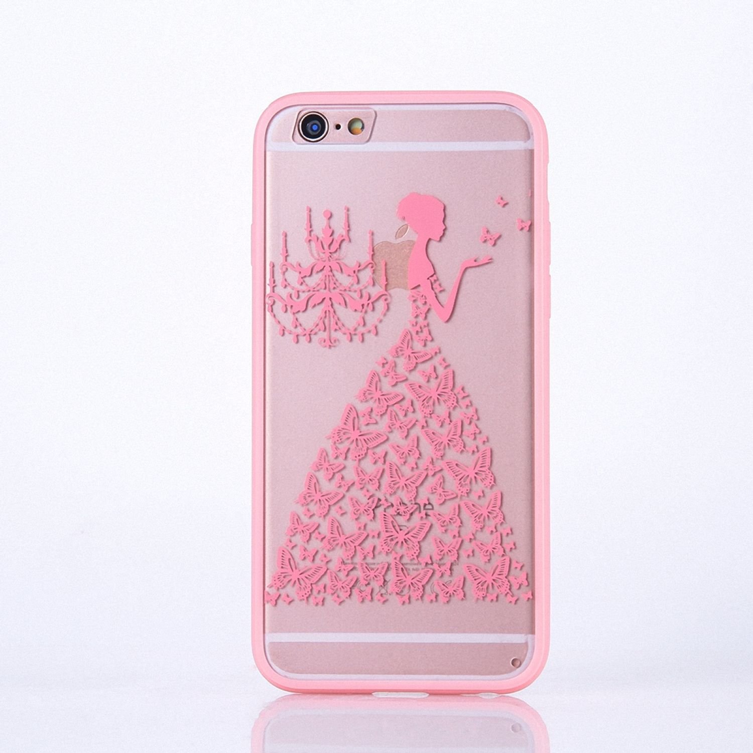 Etui na telefon komórkowy Mandala dla Apple iPhone 6s Plus Etui ochronne Motyw motyla Etui na telefon Bumper Pink