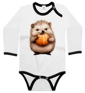 Body dla niemowląt - Body dziecięce Jeż Trzymający Dynię Dzień Jeża Dyni Jesieni 74/80 - miniaturka - grafika 1