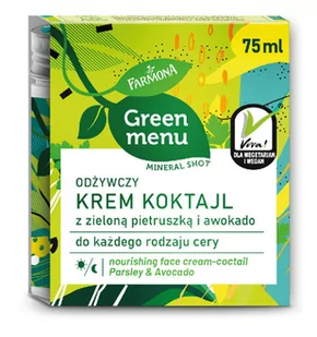 MINERAL Farmona Farmona Green Menu Shot Nawilżający Krem Koktajl 75 ml FARMONA 974728 - Kremy do twarzy - miniaturka - grafika 1