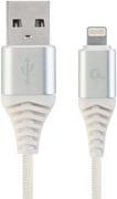 Kable komputerowe i do monitorów - Gembird Kabel USB Kabel USB 2.0 AM/8-pin lightning M oplot tekstylny 2m biały CC-USB2B-AMLM-2M-BW2 - miniaturka - grafika 1