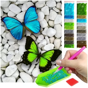 Haft Diamentowy ARTULIO, Obraz DIY 5D, Diamond Painting, Mozaika diamentowa 30x40cm (Barwne motylki) + zestaw akcesoriów - Malowanie po numerach Haft Diamentowy ARTULIO, Obraz DIY 5D, Diamond Painting, Mozaika diamentowa 30x40cm (Barwne motylki) + zestaw akcesoriów - Malowanie po numerach - miniaturka - grafika 1