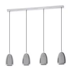 Eglo Alobrase 98616 lampa wisząca zwis oprawa 4x40W E27 chrom/ czarna dymiona - Lampy sufitowe - miniaturka - grafika 1