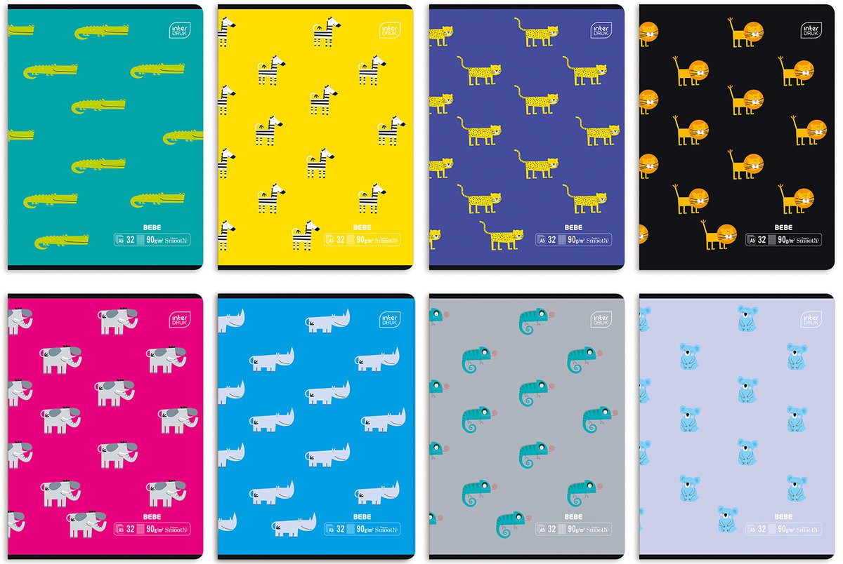 Interdruk, Zeszyt w kratkę A5 32k. 90g BEBE Kids