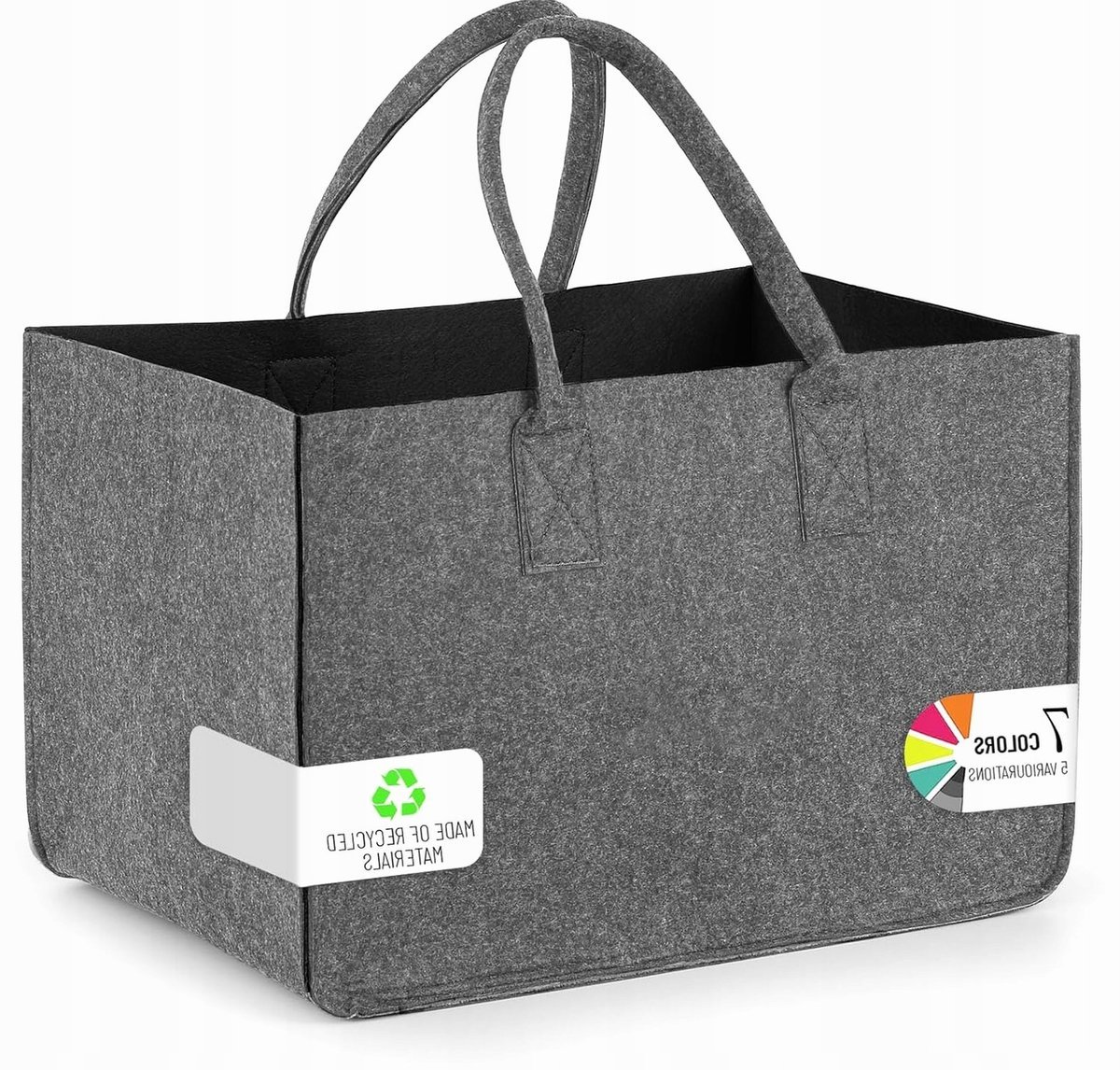 TORBA FILCOWA 40X27X27CM 30L SZARA SKŁADANA NA ZAKUPY FILC UCHWYT