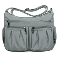 Torebki damskie - VOLGANIK ROCK Torebki crossbody dla kobiet torebki na ramię lekka wodoodporna nylonowa torba podróżna damskie kieszonki, Srebrny szary - miniaturka - grafika 1