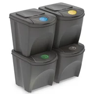Kosze na śmieci - Kosz do segregacji śmieci Sortibox 20 l, 4 szt., szary - miniaturka - grafika 1