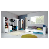 Zestawy mebli dla dzieci - Zestaw Mebli Młodzieżowych C Tablo Meblar Grafit, Biały Lux, Atlantic - miniaturka - grafika 1