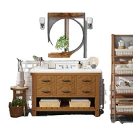 Lustra - Lustro ścienne, industrialny styl retro, rozmiar 63x76 cm, drewno, 63x76cm - miniaturka - grafika 1