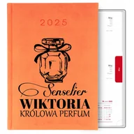 Notesy i bloczki - KALENDARZ POMARAŃCZOWY PLANER TERMINARZ A5 2025 PREZENT DLA SENSELIERKI WZ - miniaturka - grafika 1