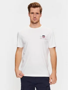 Gant T-Shirt Reg Archive Shield Emb Ss 2067004 Biały Regular Fit - Koszulki męskie - miniaturka - grafika 1