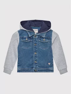Kurtki i płaszcze dla chłopców - Guess Kurtka jeansowa N2GL01 KB160 Niebieski Regular Fit - grafika 1