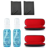 Akcesoria do okularów - ZESTAW 6 PRODUKTÓW: 2x 30ml Płyn ANTI-FOG przeciw parowaniu + 2x Ściereczka + 2x Etui - miniaturka - grafika 1
