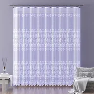 Firany - Firanka żakardowa metrażowa wys. 240 cm Bakabea A161 biała - miniaturka - grafika 1