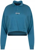 Bluzy damskie - REEBOK - BLUZA DAMSKA VARSITY COVERUP HS0369 bluza krótki fason niebieska - Reebok - miniaturka - grafika 1