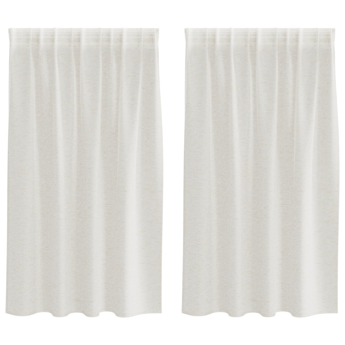 vidaXL Zasłony z zasłonami 2 pcs Kremowy 140 x 140 cm Poliester