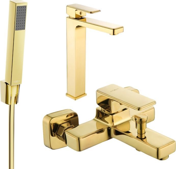 Mexen Cetus R77 zestaw wannowy, złoty - 744313R77-50