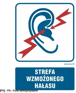SIGNPROJECT RB021 - Strefa wzmożonego hałasu 500x750 - Tablice BHP - miniaturka - grafika 1