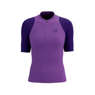 Koszulki sportowe damskie - COMPRESSPORT Koszulka do biegania damska TRAIL RACING POSTURAL SS TOP purple/lilac - miniaturka - grafika 1