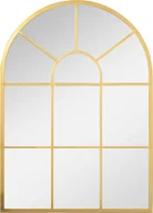 Lustra - HOMCOM lustro ścienne lustro okienne 70 x 50 cm lustro do przedpokoju z metalową ramą wiszące lustro dekoracyjne lustro pełnowymiarowe do salonu sypialnia złoto - miniaturka - grafika 1