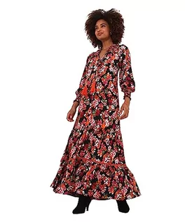 Sukienki - Joe Browns Damska abstrakcyjna zimowa sukienka maxi z wiązaniem w kwiaty, luźny krój, wielokolorowa, 18, multi, 44 - grafika 1