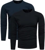 Koszulki męskie - 2-pak zestaw basic męskich longsleeve granat/czarny Recea - miniaturka - grafika 1