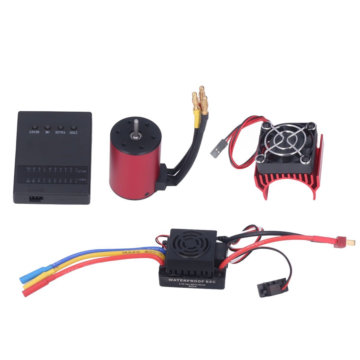 Silnik bezszczotkowy wodoodporny S3650 3100KV 60A, regulator bezszczotkowy Mo
