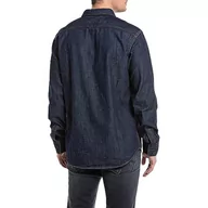 Koszule męskie - Replay męska koszula jeansowa, 007 Dark Blue, M - miniaturka - grafika 1