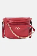 Torebki damskie - Czerwona listonoszka Nobo w kształcie nerki - miniaturka - grafika 1