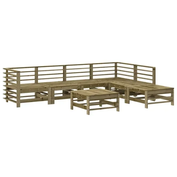Drewniany zestaw wypoczynkowy z modułami, sosna impregnowana, 57,5 x 63,5