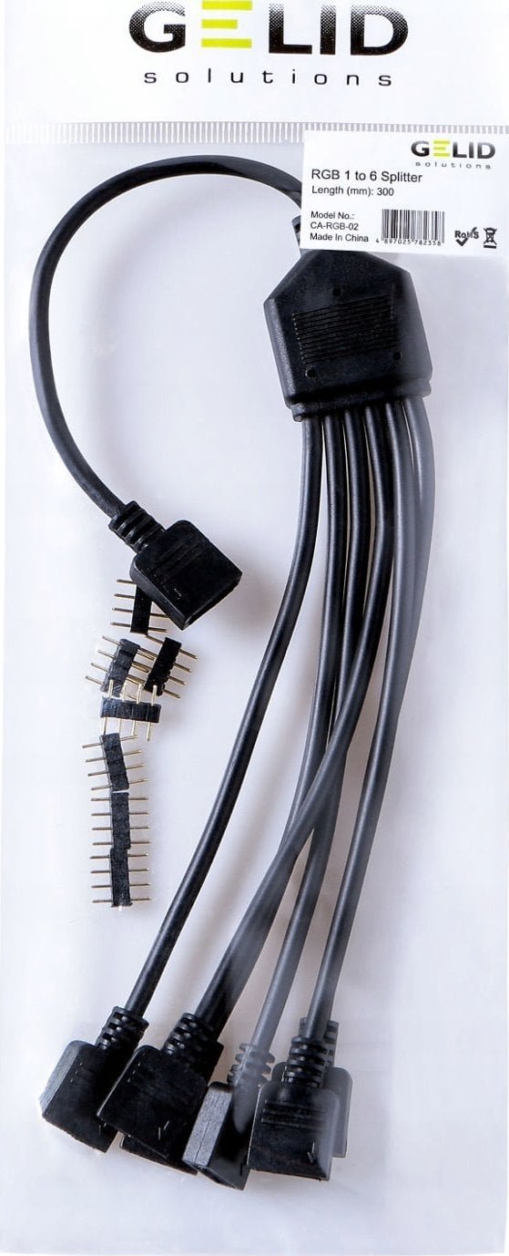Gelid Gelid Solutions 1-zu-6 Splitterkabel für RGB / ARGB Header - 300 mm CA-RGB-02