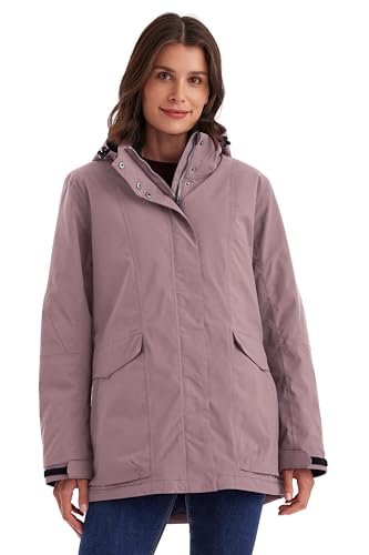 killtec Damska kurtka funkcyjna/wodoodporna kurtka outdoorowa z odpinanym kapturem Damen Jacke, Malve, 38, 43285-000
