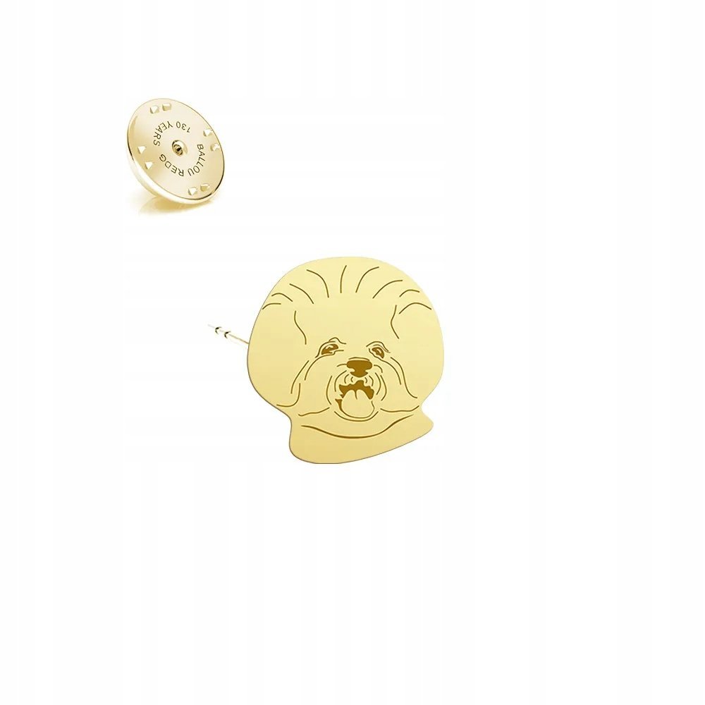 Wpinka Pozłacana z psem Bichon Frise 925 Biżuteria Prezent DEDYKACJA GRATIS