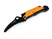 Noże - Nóż ratowniczy piła z krzesiwem latarką Kandar orange - miniaturka - grafika 1