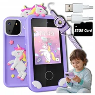 Zabawki interaktywne dla dzieci - Dziecięcy Telefon Zabawkowy Smartfon Zabawka z Aparatem 10 Gier DUŻY EKRAN - miniaturka - grafika 1