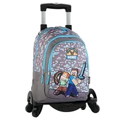 Plecaki szkolne i tornistry - Minecraft Plecak szkolny Warriors + wózek na zabawki z 4 kołami obrotowymi, Unisex dzieci, Wielobarwny, Duży, Wielobarwny - miniaturka - grafika 1