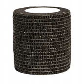 Piłka nożna - Taśma Do Getrów Czarna Piłkarska Szeroka Bandaż Kohezyjny 4,5M Tejp Owijka - miniaturka - grafika 1