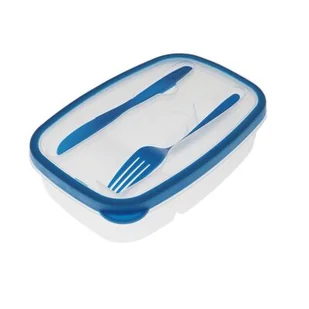Lunchbox ze sztućcami FRESH niebieski - Lunch boxy - miniaturka - grafika 1