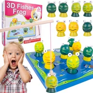 Zabawki interaktywne dla dzieci - Gra Łowienie Żabek Rybek Drewniana na Magnes - miniaturka - grafika 1